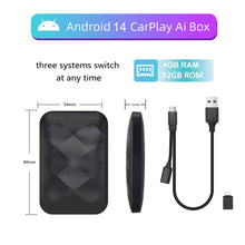 Wireless Android 14 CarPlay AI Box | 4GB+32G Multimedia Adapter for Netflix, YouTube & Google Play